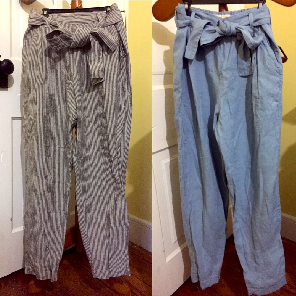 Bundle Notperfectlinen natural stripes/ blue pants